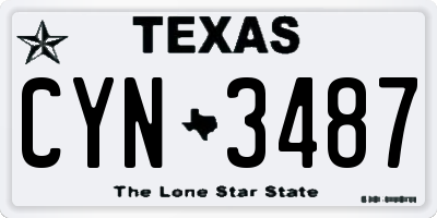 TX license plate CYN3487