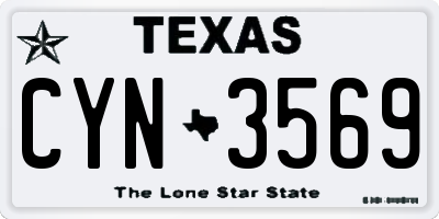 TX license plate CYN3569