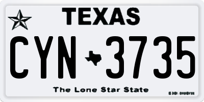TX license plate CYN3735