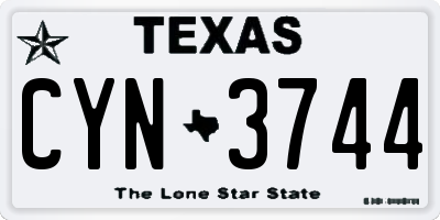 TX license plate CYN3744