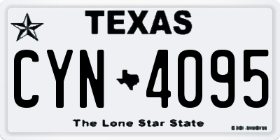 TX license plate CYN4095
