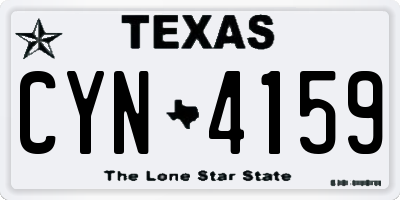 TX license plate CYN4159