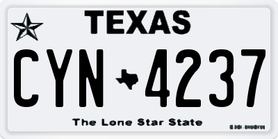 TX license plate CYN4237