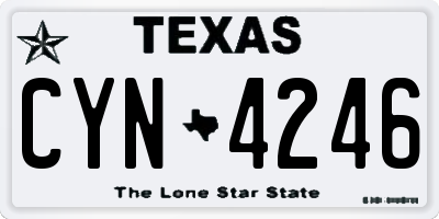 TX license plate CYN4246