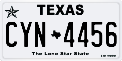 TX license plate CYN4456