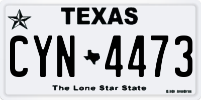 TX license plate CYN4473