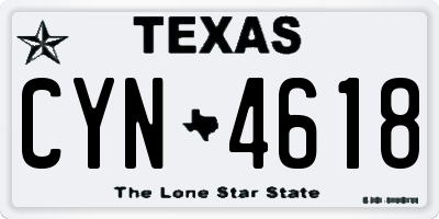 TX license plate CYN4618