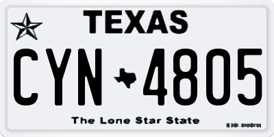 TX license plate CYN4805