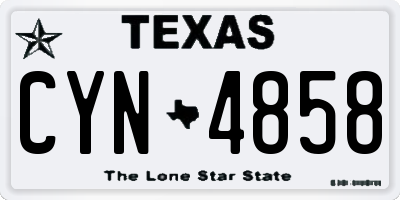 TX license plate CYN4858
