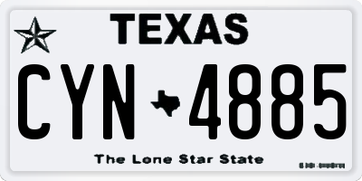 TX license plate CYN4885