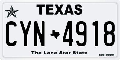 TX license plate CYN4918