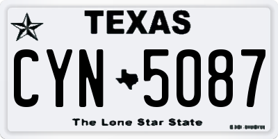 TX license plate CYN5087