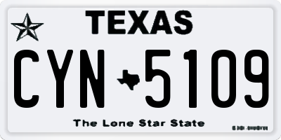 TX license plate CYN5109