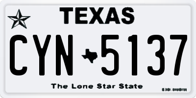 TX license plate CYN5137