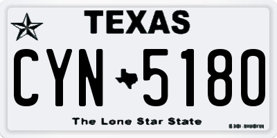 TX license plate CYN5180