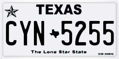 TX license plate CYN5255