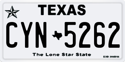 TX license plate CYN5262