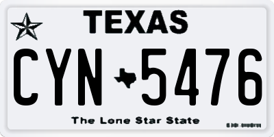 TX license plate CYN5476
