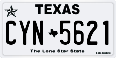 TX license plate CYN5621