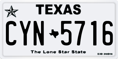 TX license plate CYN5716