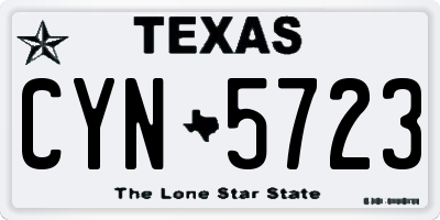 TX license plate CYN5723