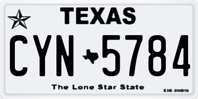 TX license plate CYN5784