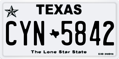 TX license plate CYN5842