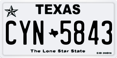 TX license plate CYN5843