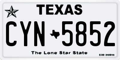 TX license plate CYN5852