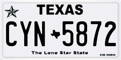 TX license plate CYN5872