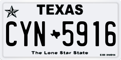 TX license plate CYN5916