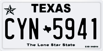 TX license plate CYN5941