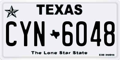 TX license plate CYN6048