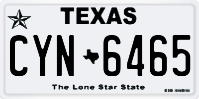 TX license plate CYN6465
