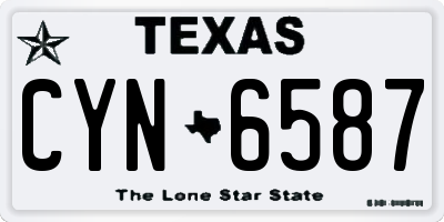 TX license plate CYN6587