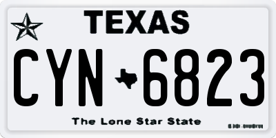 TX license plate CYN6823
