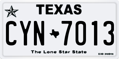 TX license plate CYN7013