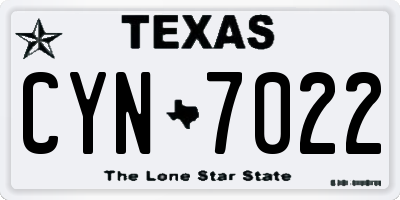 TX license plate CYN7022