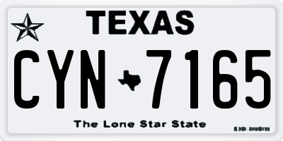 TX license plate CYN7165