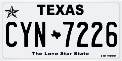 TX license plate CYN7226