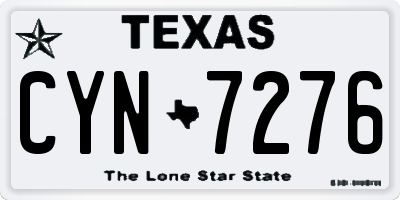 TX license plate CYN7276