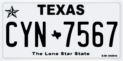 TX license plate CYN7567