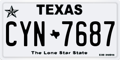 TX license plate CYN7687