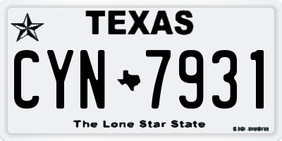 TX license plate CYN7931
