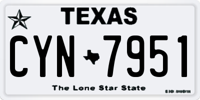 TX license plate CYN7951