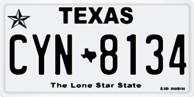 TX license plate CYN8134