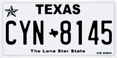TX license plate CYN8145