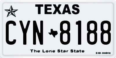 TX license plate CYN8188