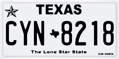 TX license plate CYN8218