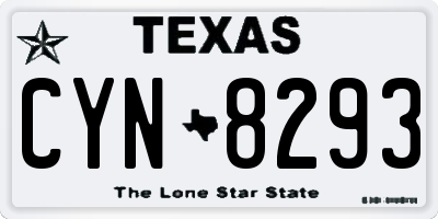 TX license plate CYN8293